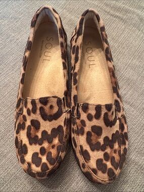 SOUL Naturalizer Leopard-Print Slip-On Loafers in Brown and Black